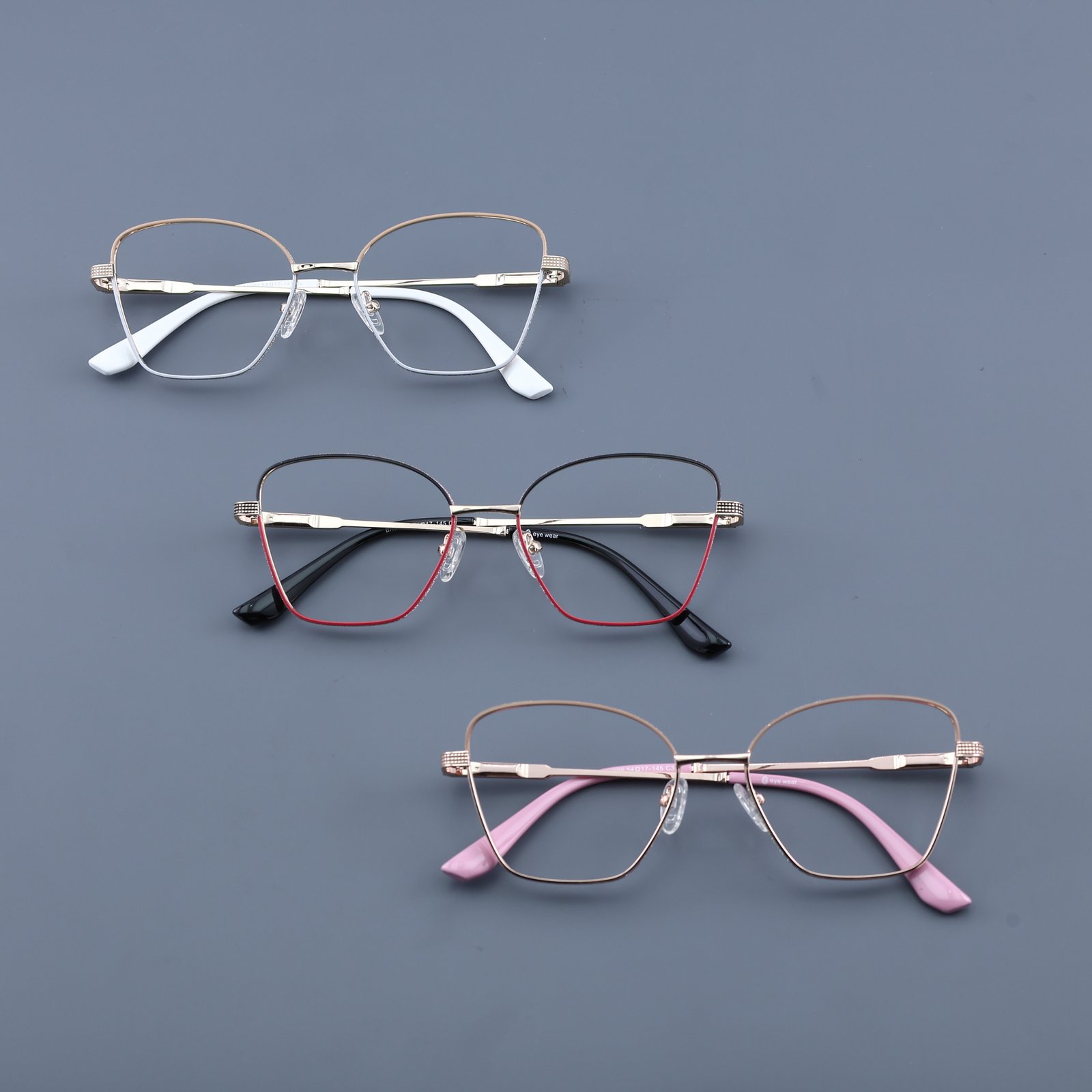 OG Blush Steel | Dual Tone Square Metal Eyeglasses