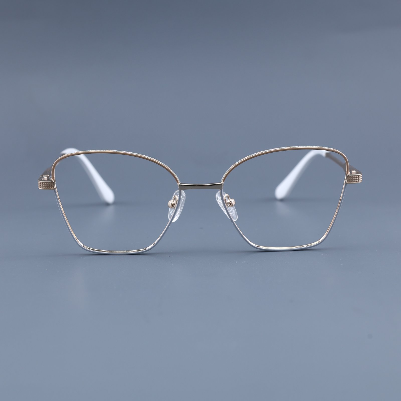 OG Blush Steel | Dual Tone Square Metal Eyeglasses