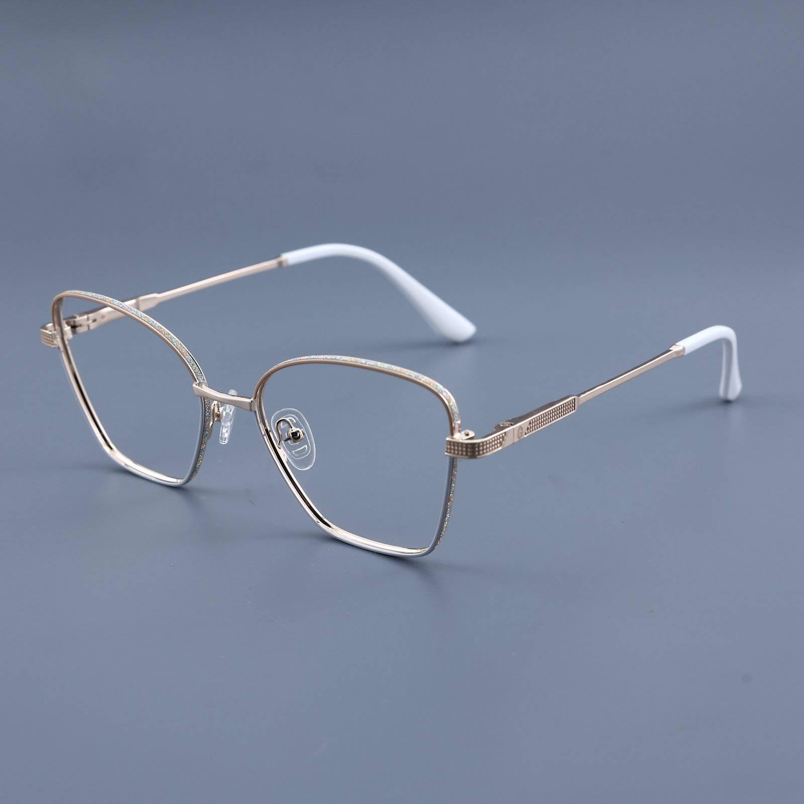 OG Blush Steel | Dual Tone Square Metal Eyeglasses