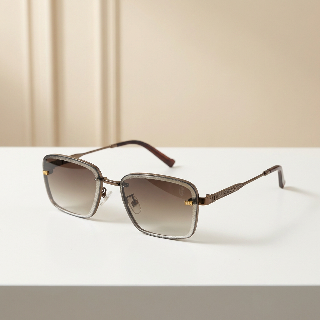 OG Bronze Luxe | Crystal Edge Square Gradient Sunglasses