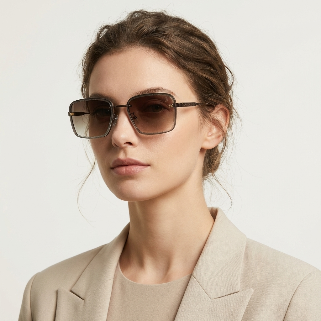 OG Bronze Luxe | Crystal Edge Square Gradient Sunglasses