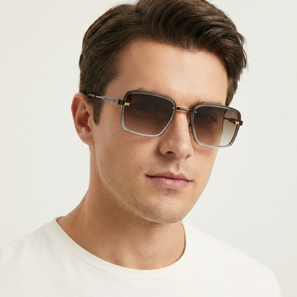 OG Bronze Luxe | Crystal Edge Square Gradient Sunglasses