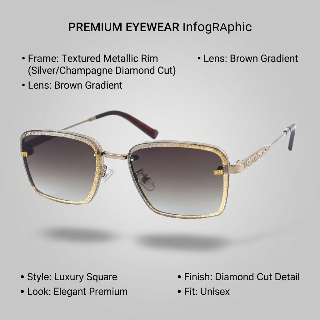 OG Bronze Luxe | Crystal Edge Square Gradient Sunglasses