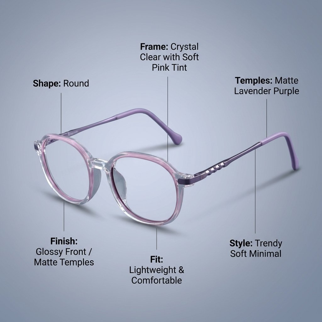 OG Candy Bloom | Pink Crystal Round Eyeglasses