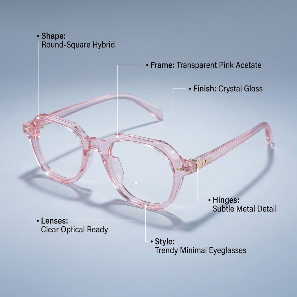 OG Candy Crystal | Transparent Pink Statement Eyeglasses