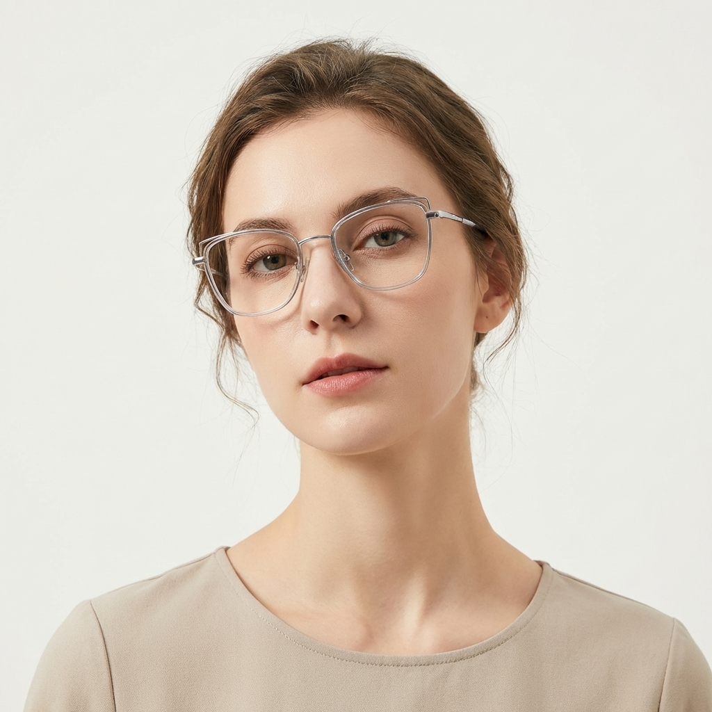 OG Cat Eye | Blush Pink Square Metal Eyeglasses