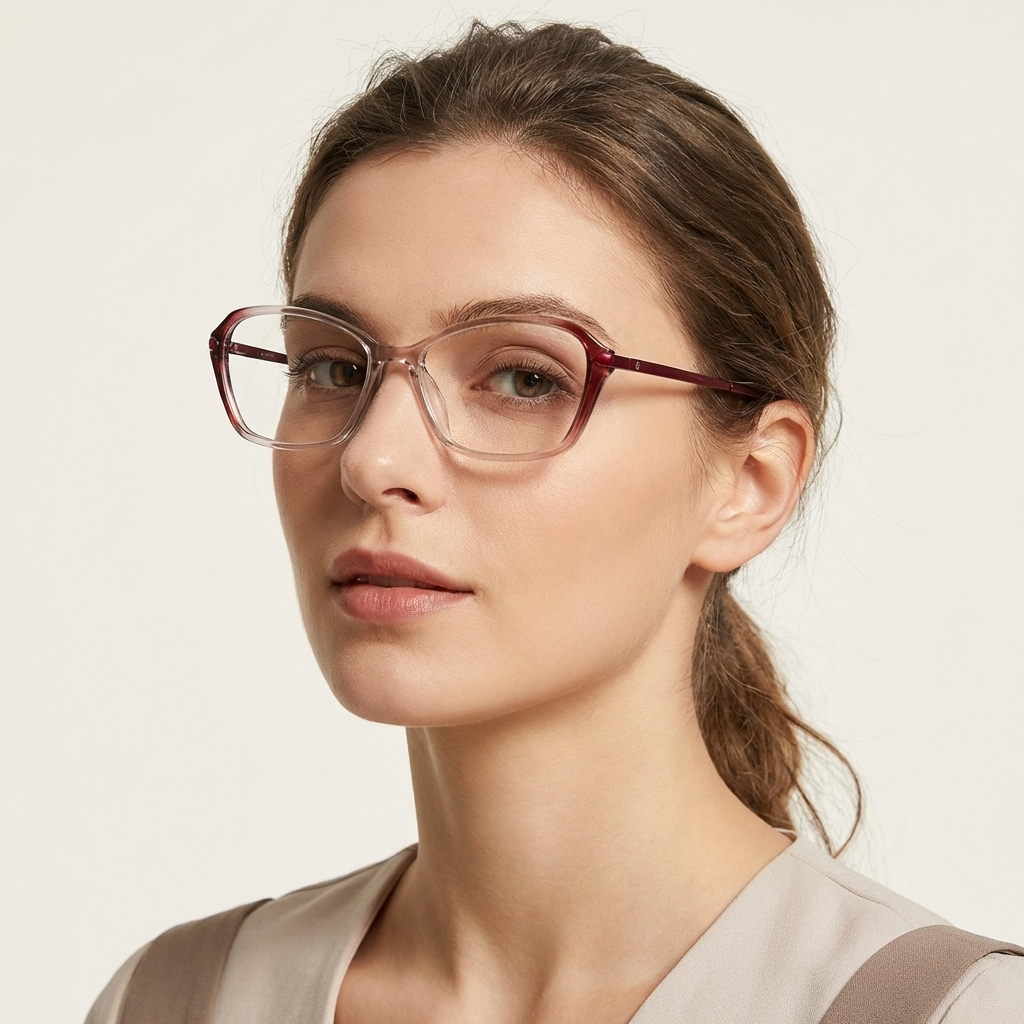 OG Cherry Glow | Red Gradient Square Eyeglasses
