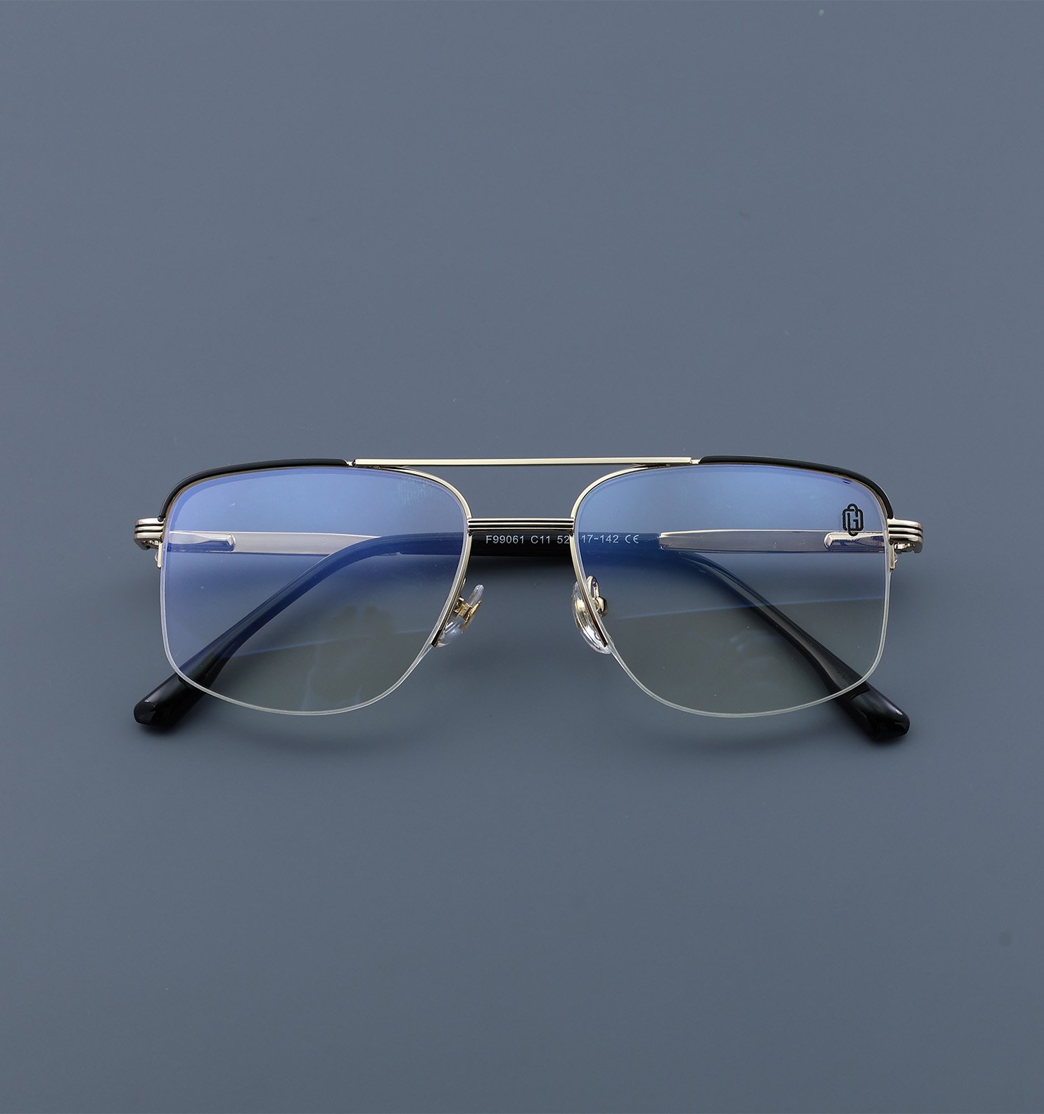 OG Clear Line Half Rim Metal Optical Frame | Lightweight & Professional Eyewear