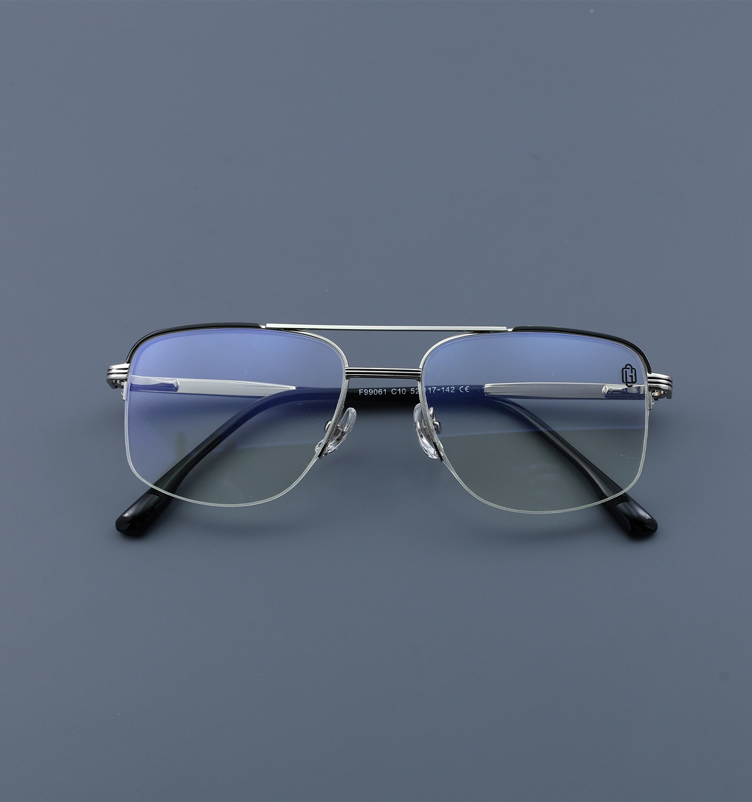 OG Clear Line Half Rim Metal Optical Frame | Lightweight & Professional Eyewear