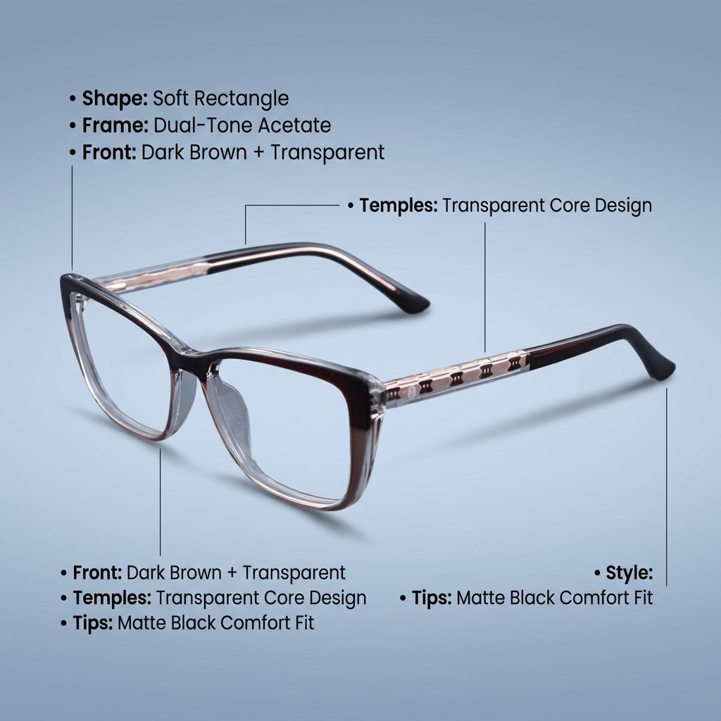 OG Cocoa Fade | Brown Gradient Square Eyeglasses