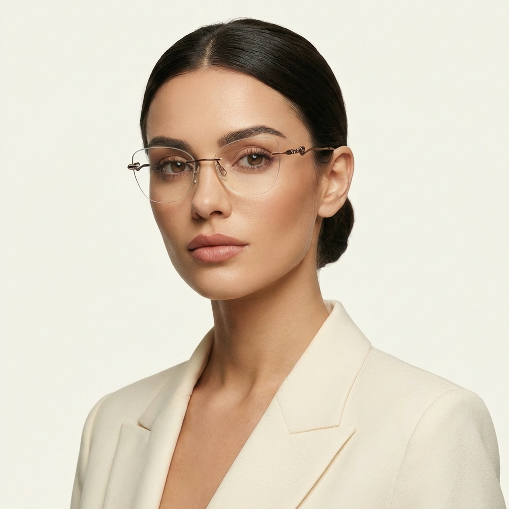 OG Copper Charm | Rimless Butterfly Sunglasses For Women