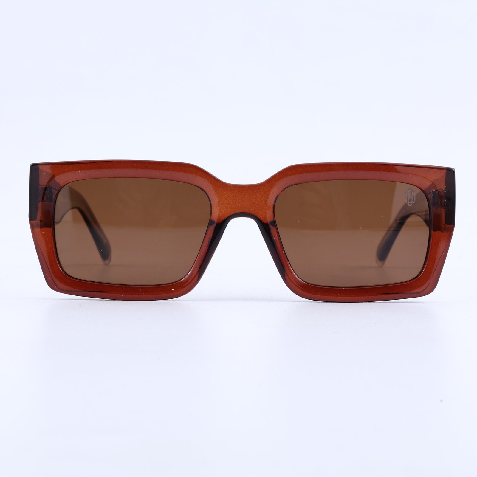 OG Crimson Baron | Luxury Ruby Crystal Square Sunglasses with Deep Brown Lenses