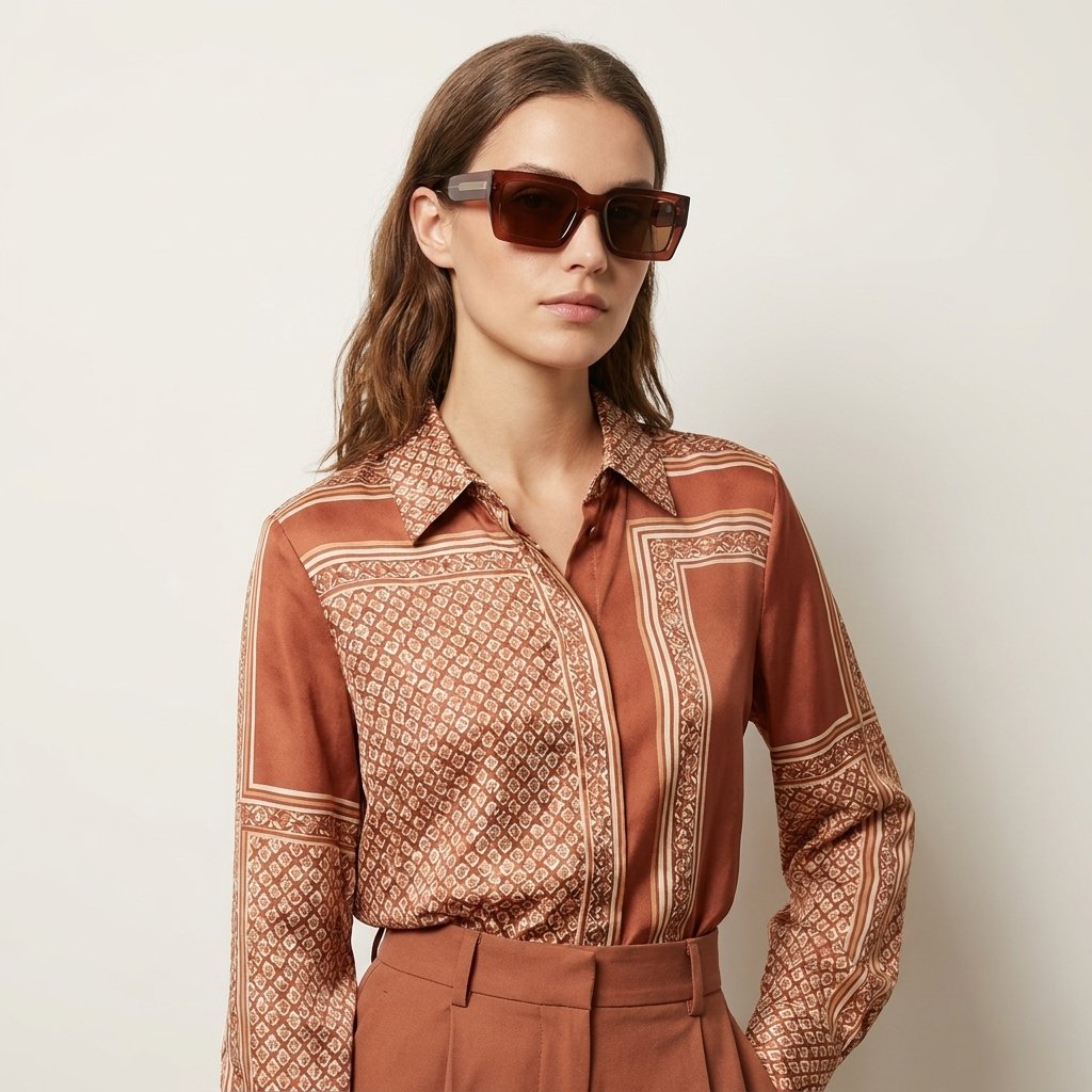 OG Crimson Baron | Luxury Ruby Crystal Square Sunglasses with Deep Brown Lenses