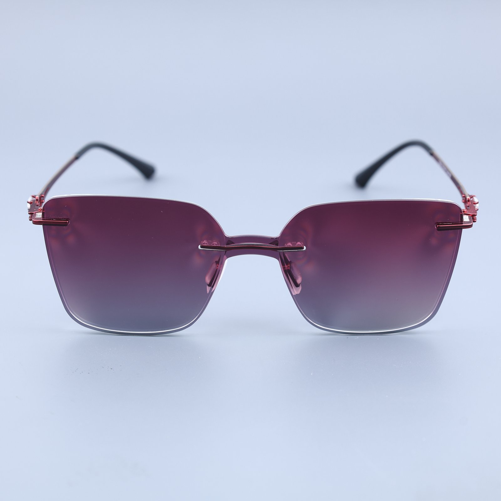 OG Crimson Edge | Rimless Square Sunglasses For Women