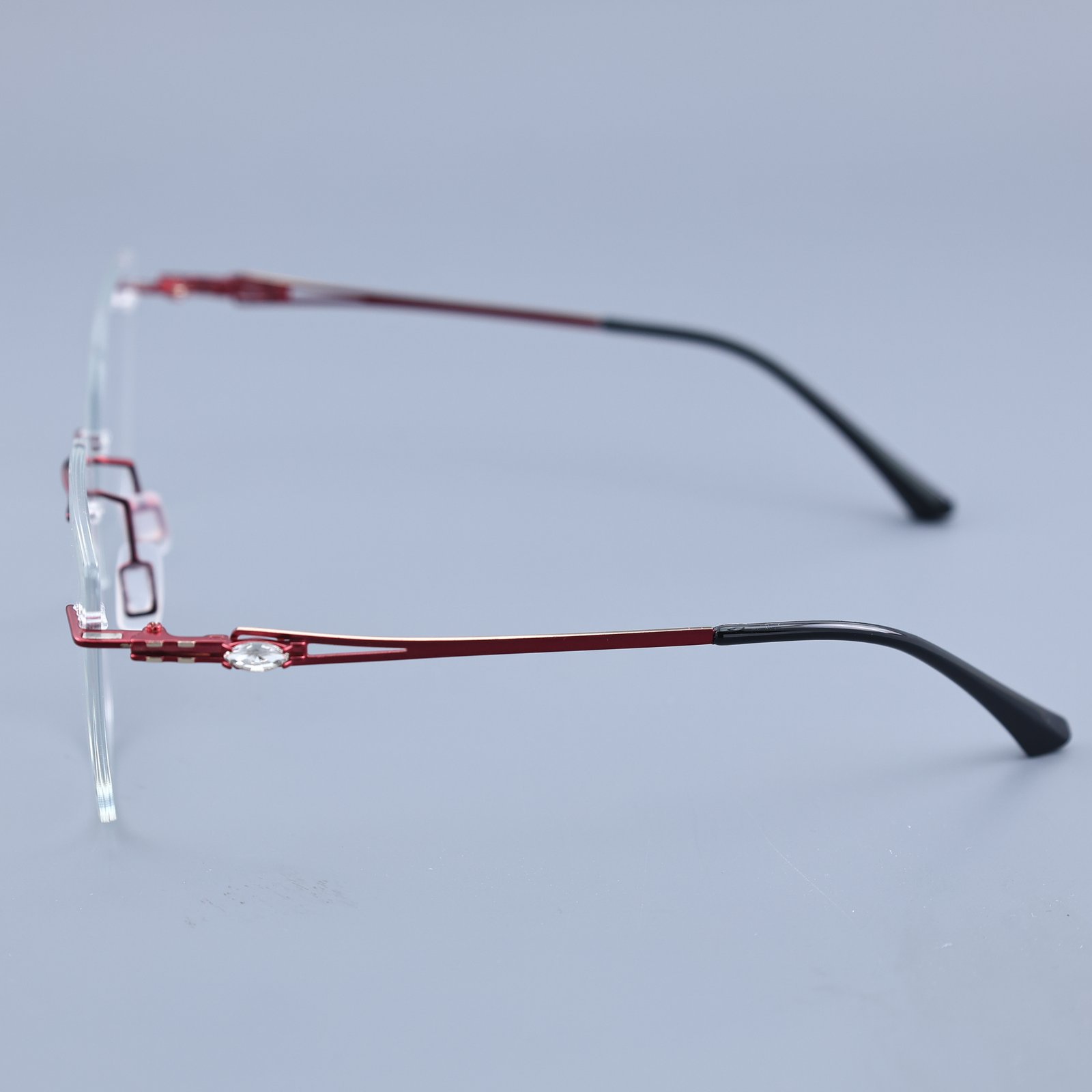 OG Crimson Edge | Rimless Square Sunglasses For Women