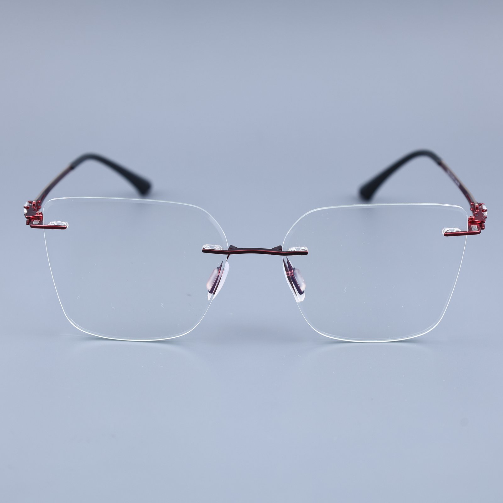 OG Crimson Edge | Rimless Square Sunglasses For Women