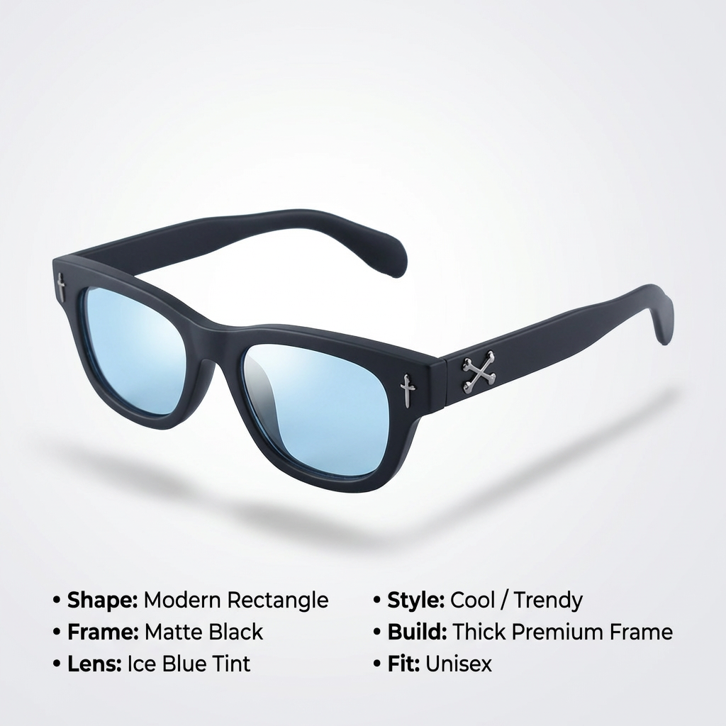 OG Cross Ice | Sleek Blue Tint Wayfarer Sunglasses