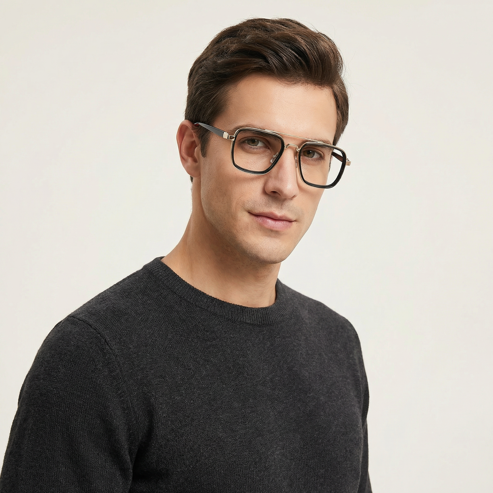 OG Crystal Air | Transparent Square Aviator Eyeglasses