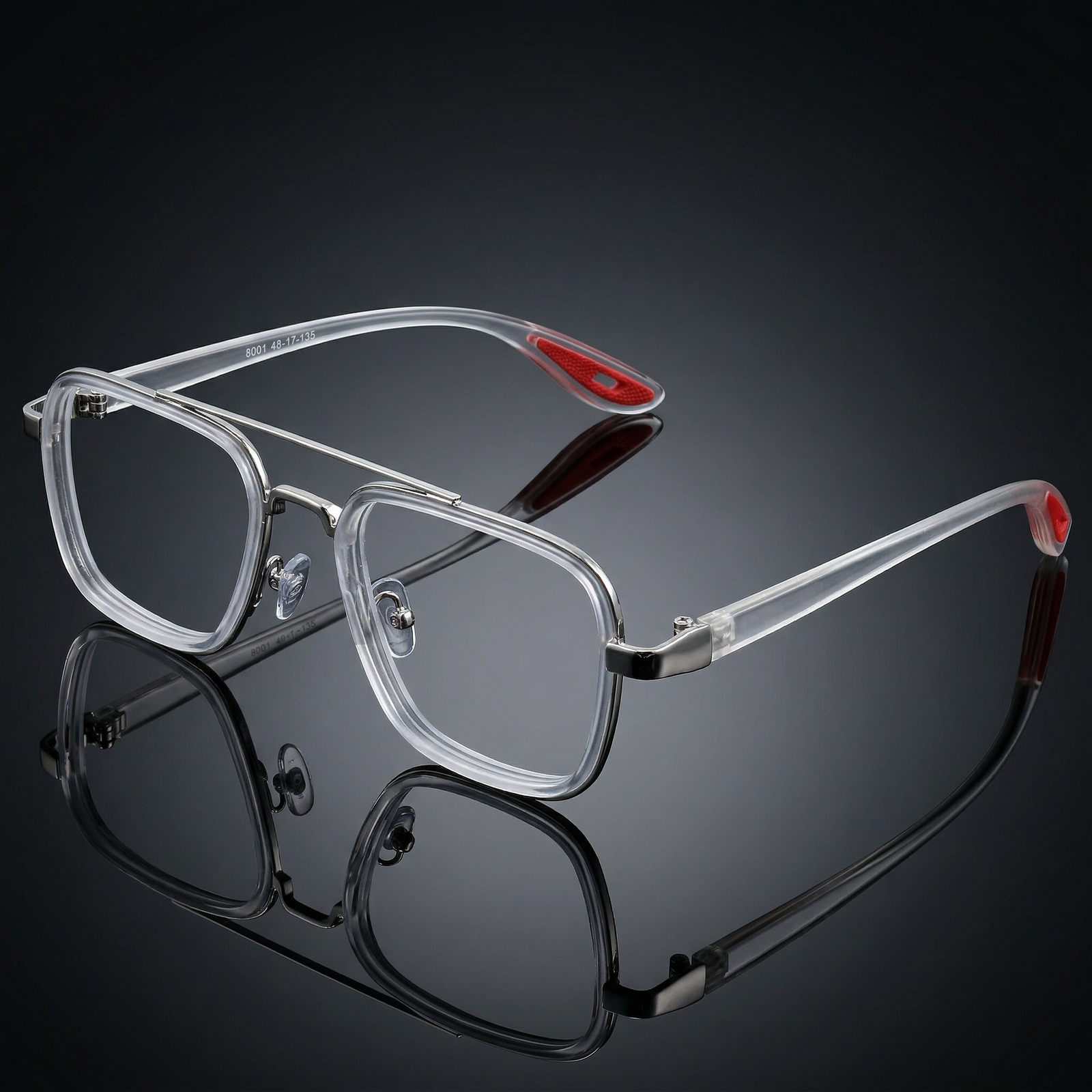 OG Crystal Air | Transparent Square Aviator Eyeglasses