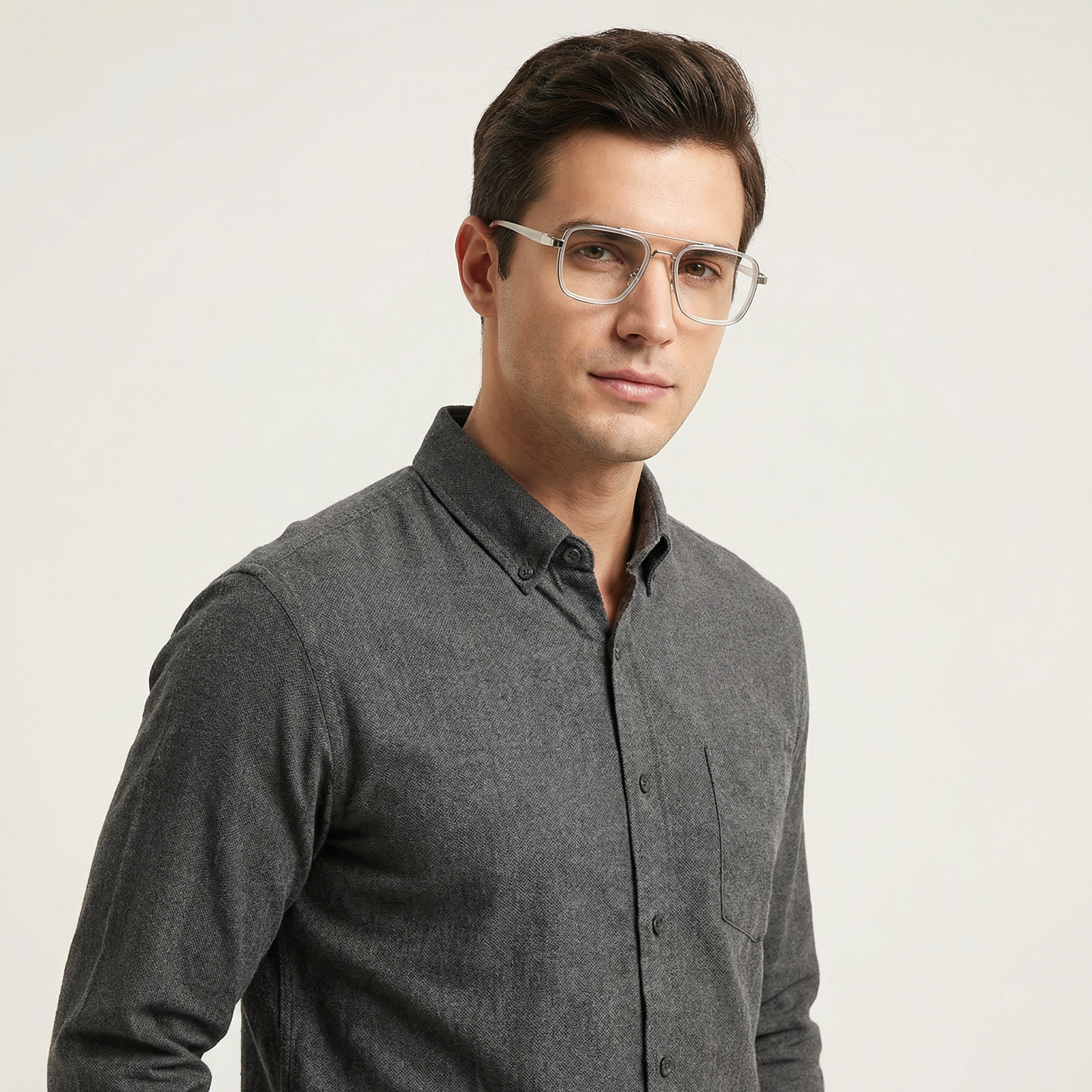 OG Crystal Air | Transparent Square Aviator Eyeglasses