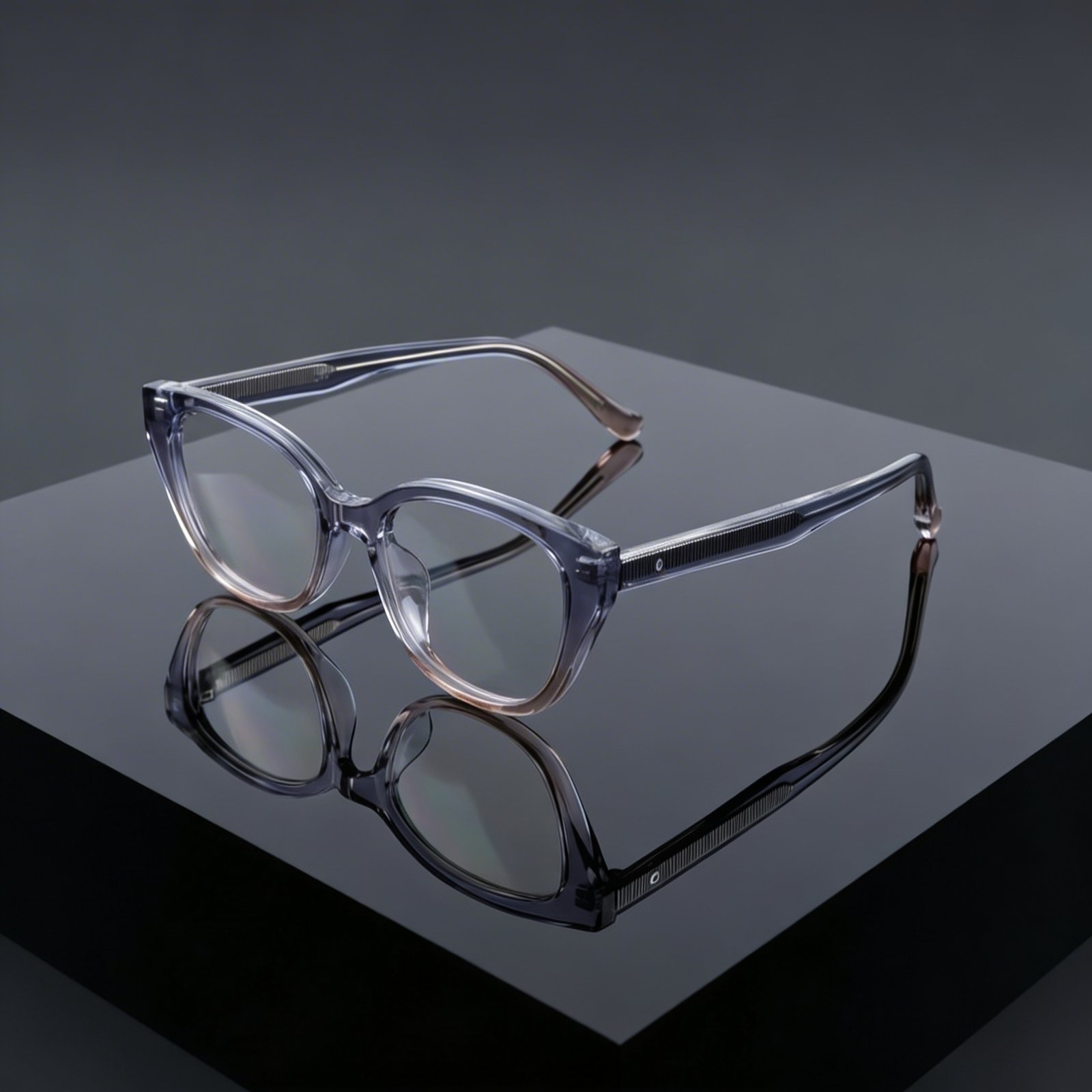 OG Crystal Blush Full Rim Cat-Eye Eyeglasses | Transparent Dual Tone Lightweight Optical Frame for Women