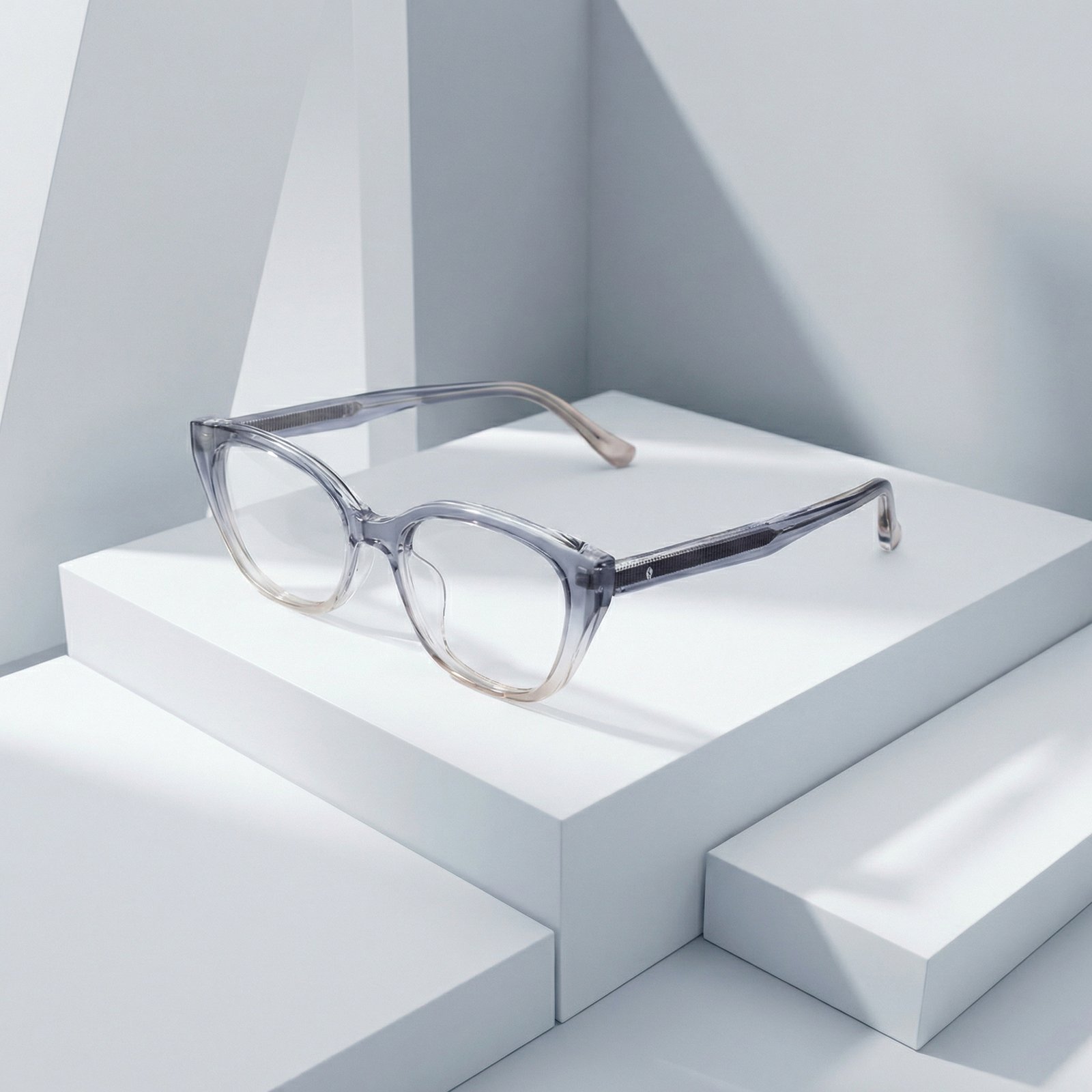 OG Crystal Blush Full Rim Cat-Eye Eyeglasses | Transparent Dual Tone Lightweight Optical Frame for Women