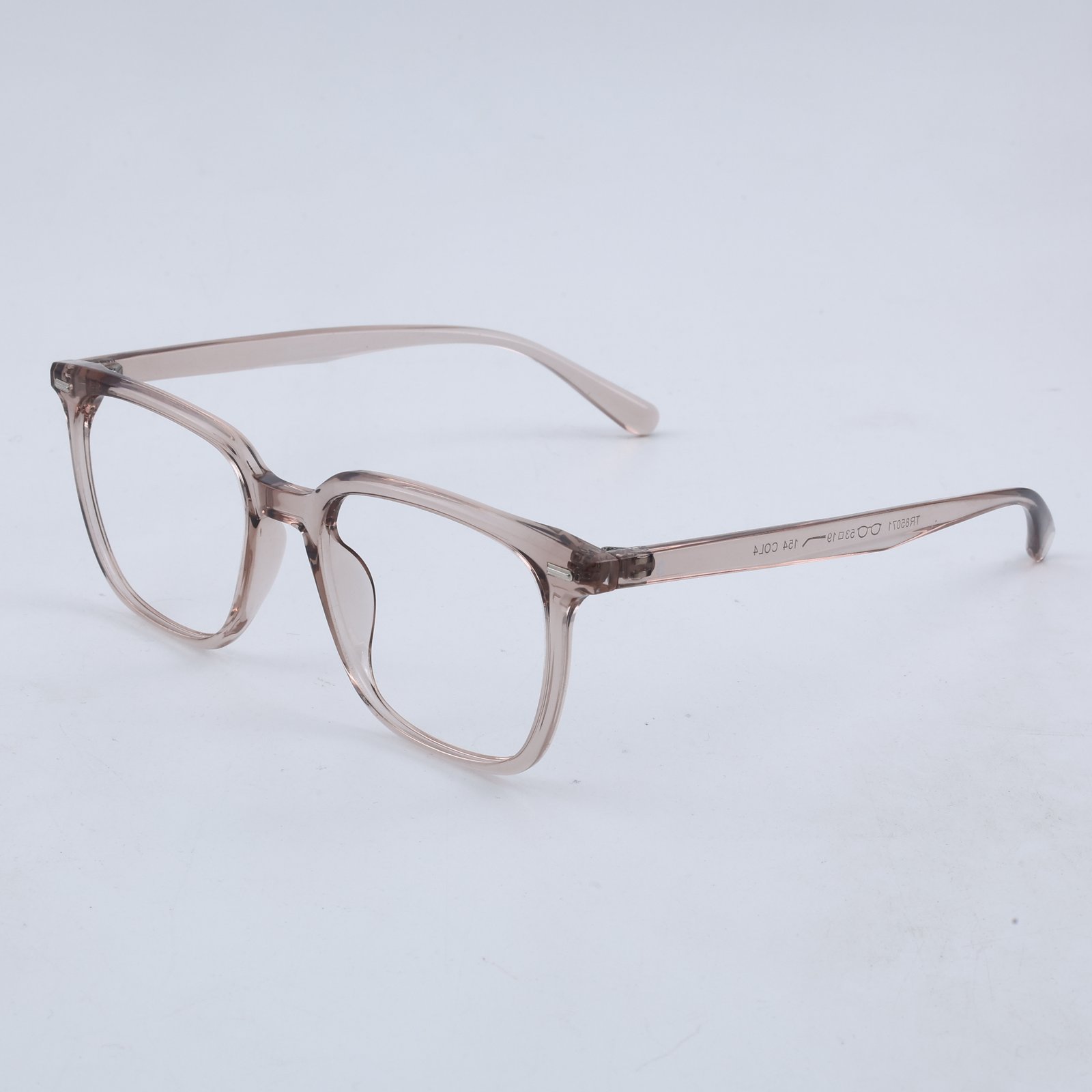 OG Crystal Blush Full Rim Square Eyeglasses | Ultra-Light Transparent Optical Frame for Women