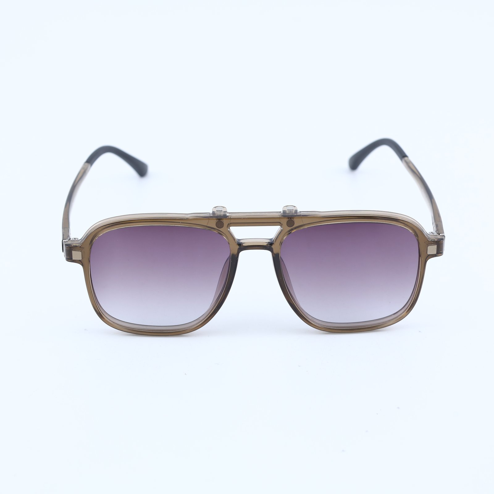 OG Crystal Dusk | Transparent Aviator Square  Clip on Sunglasses