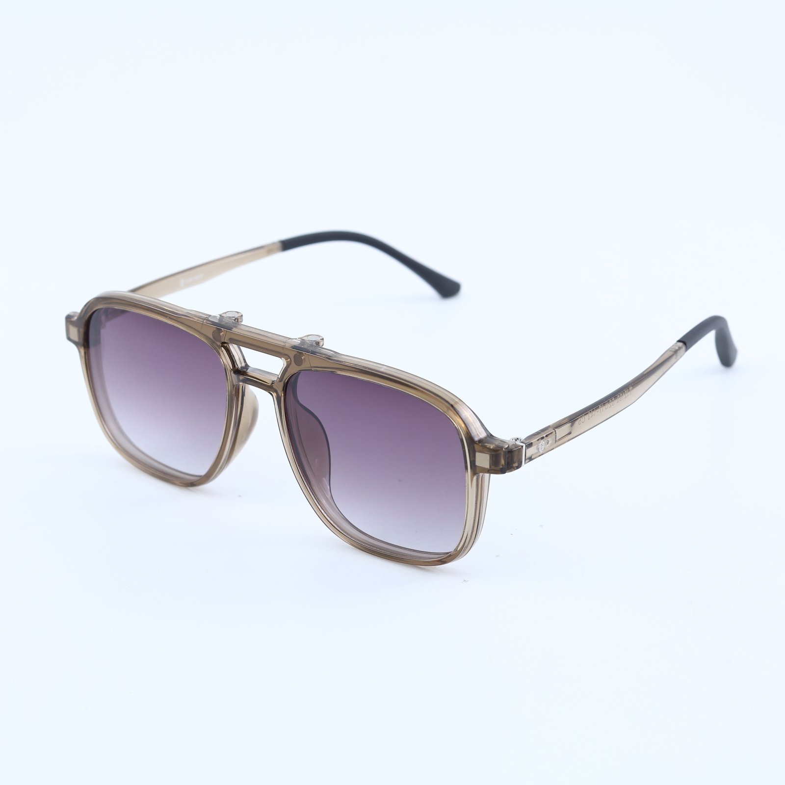 OG Crystal Dusk | Transparent Aviator Square  Clip on Sunglasses
