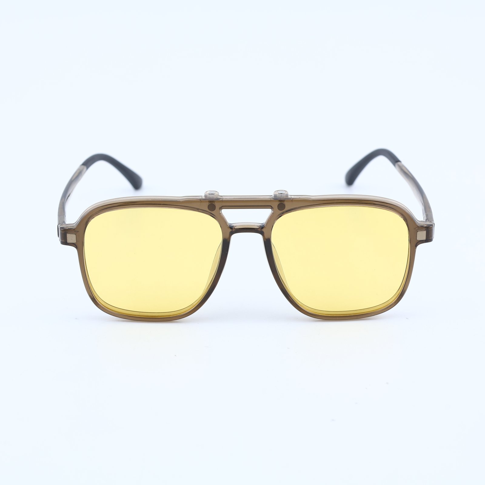 OG Crystal Dusk | Transparent Aviator Square  Clip on Sunglasses