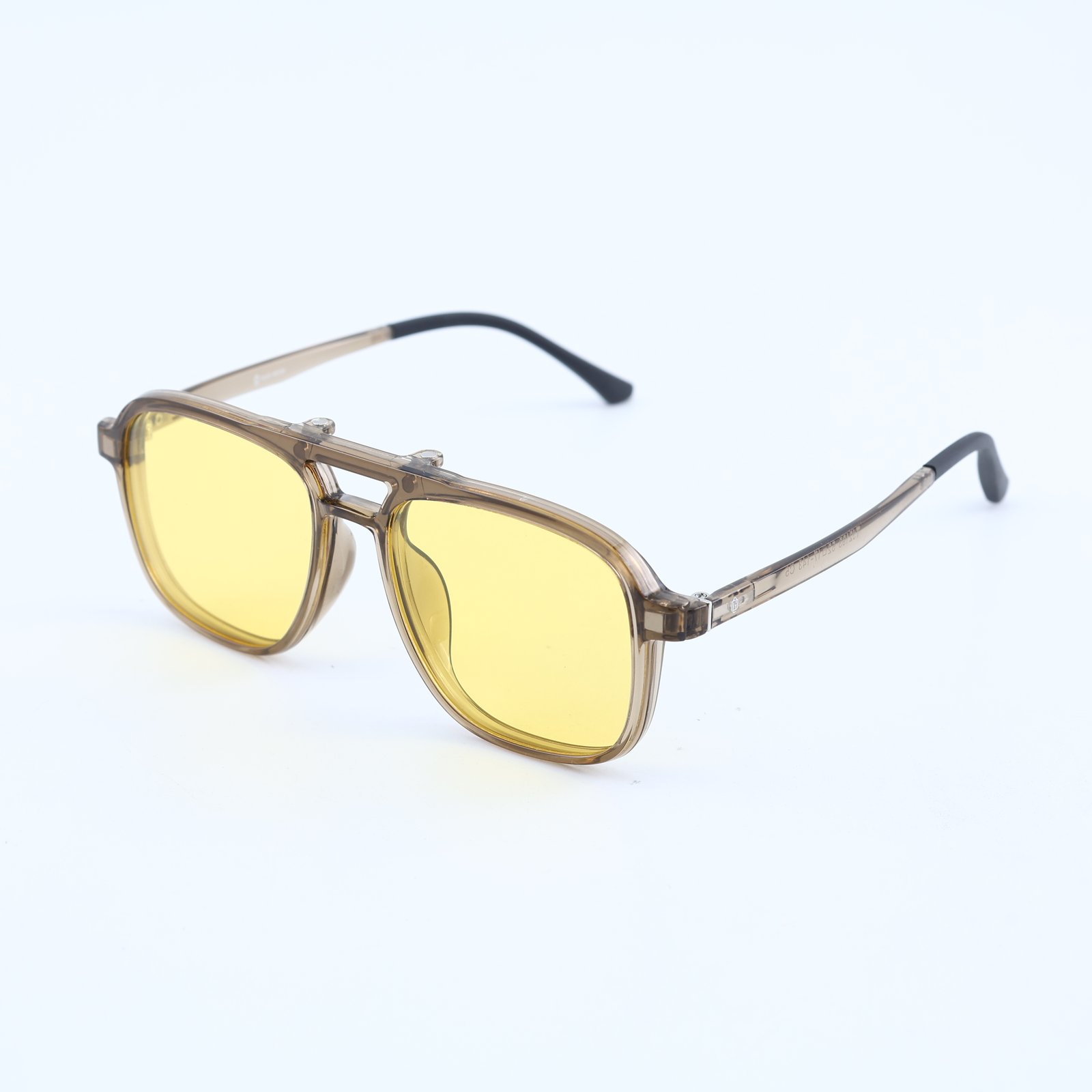 OG Crystal Dusk | Transparent Aviator Square  Clip on Sunglasses