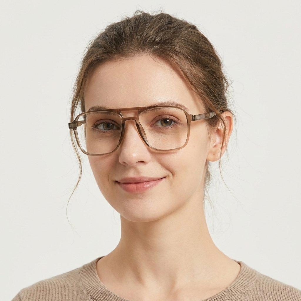 OG Crystal Dusk | Transparent Aviator Square  Clip on Sunglasses