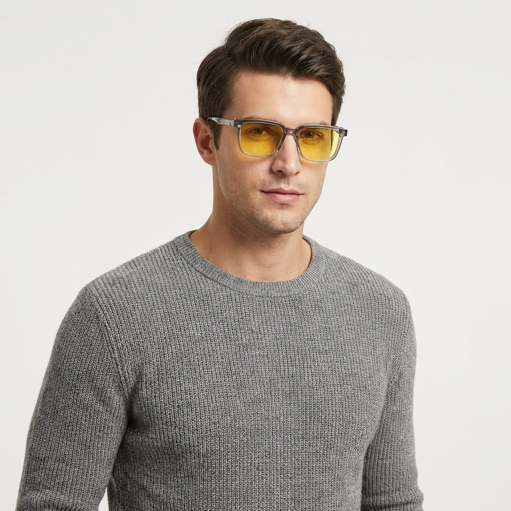 OG Crystal Frost | Transparent Frame Square Sunglasses For Men