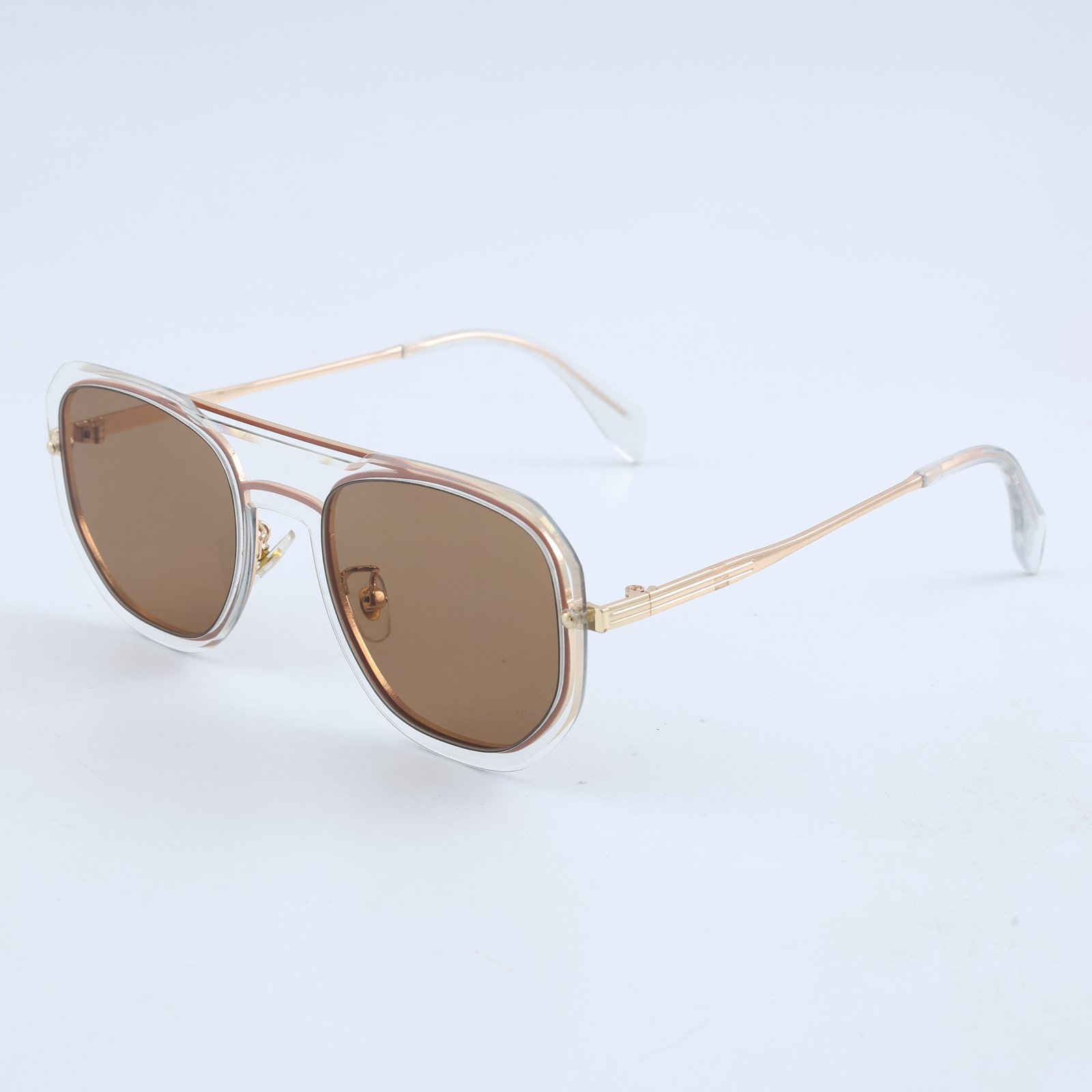 OG Crystal Gold | Amber Pilot Luxe Sunglasses
