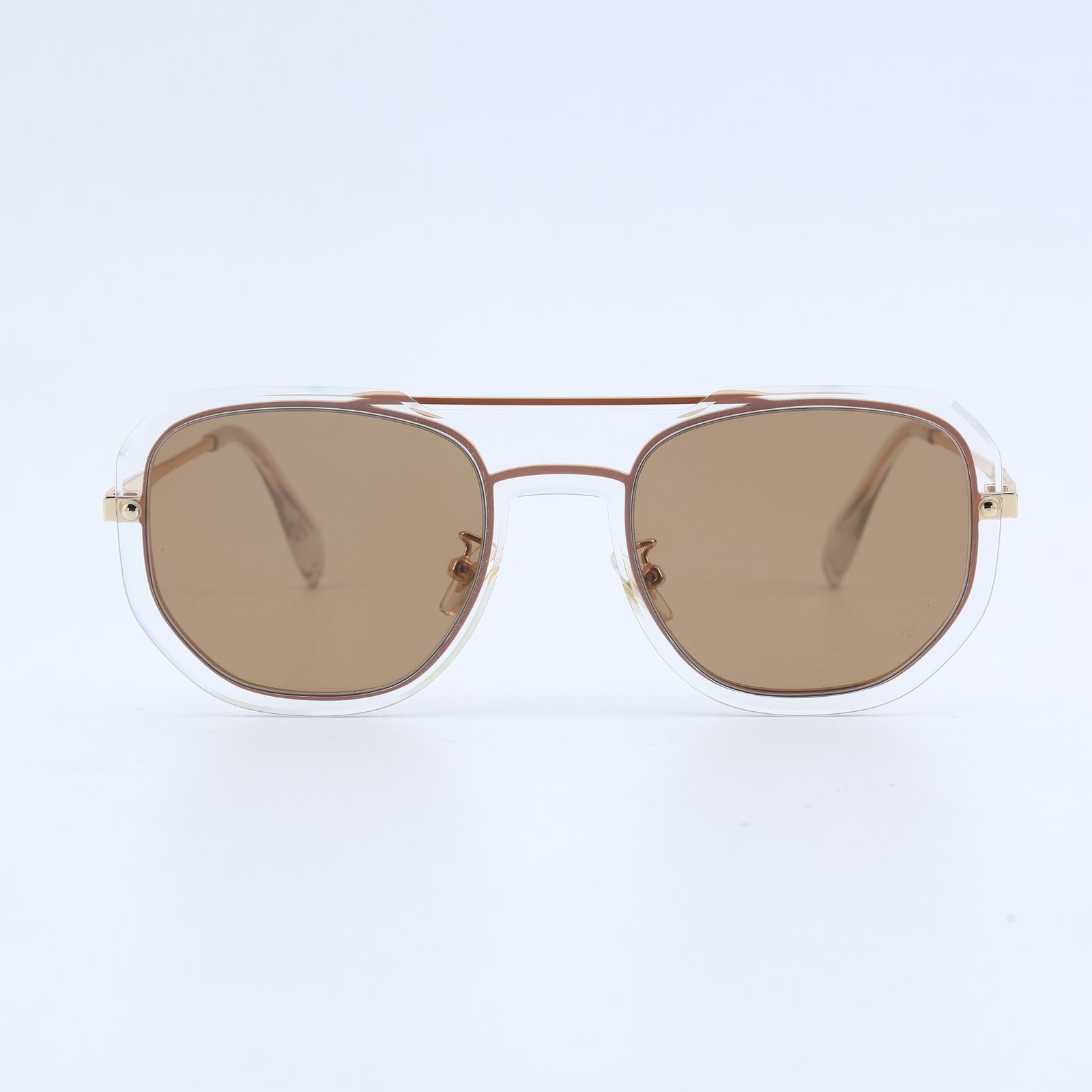 OG Crystal Gold | Amber Pilot Luxe Sunglasses
