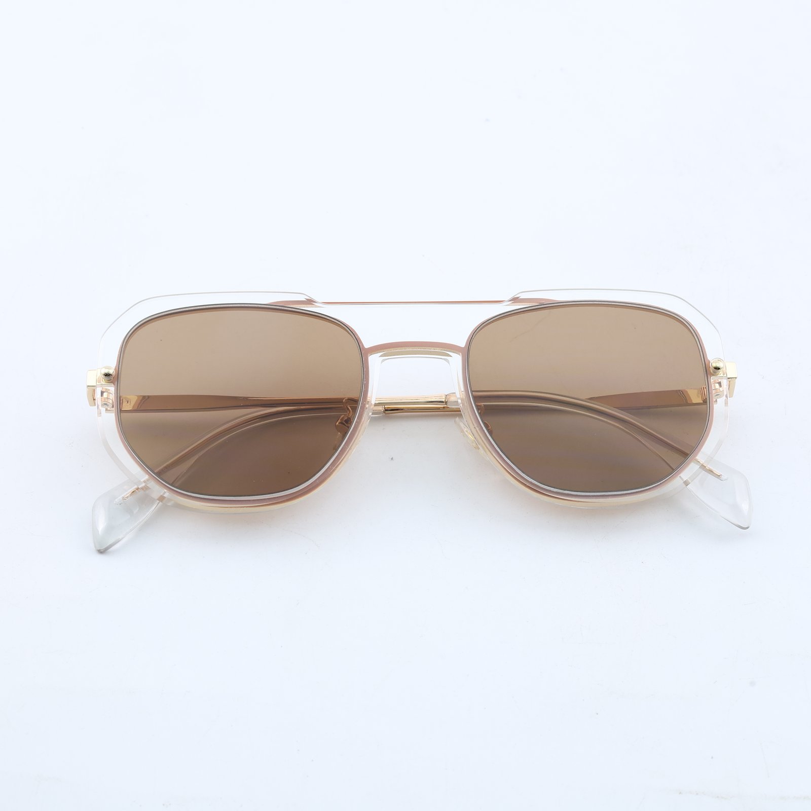 OG Crystal Gold | Amber Pilot Luxe Sunglasses