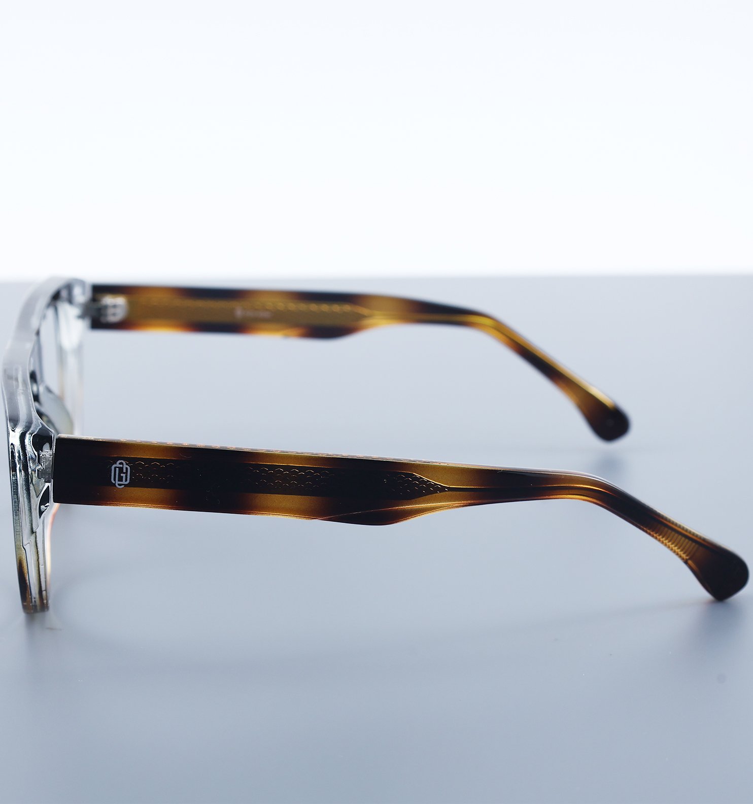 OG Crystal Men’s Full Rim Square Eyeglasses | Stylish Square Optical Frame in Blue Grey, Transparent & Yellow-Black