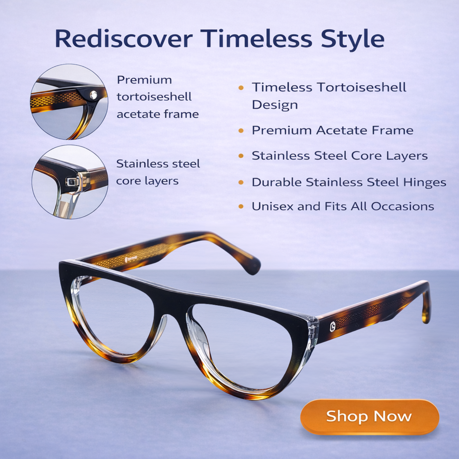 OG Crystal Men’s Full Rim Square Eyeglasses | Stylish Square Optical Frame in Blue Grey, Transparent & Yellow-Black