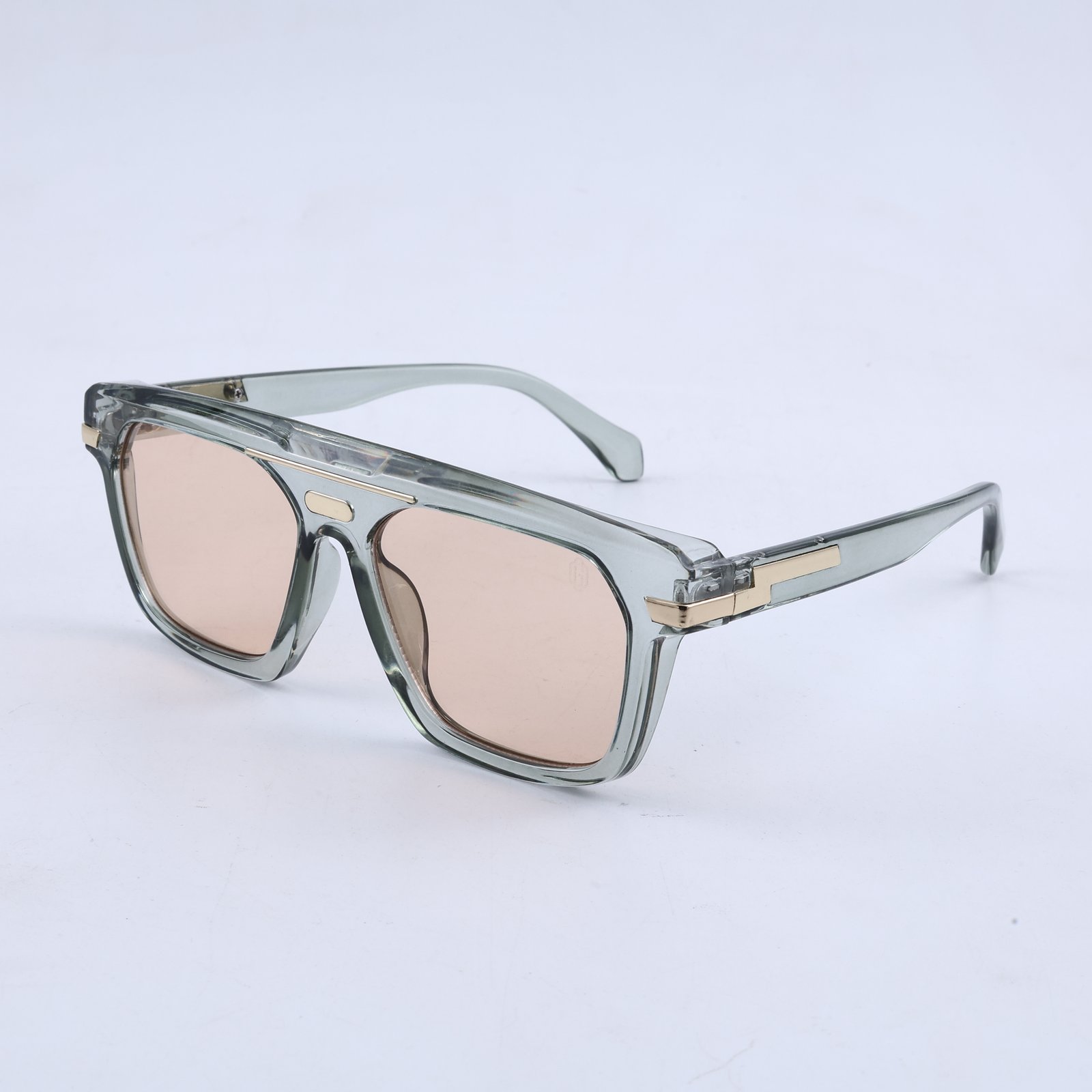 OG Crystal Mint | Transparent Oversized Sunglasses with Soft Peach Tint Lenses