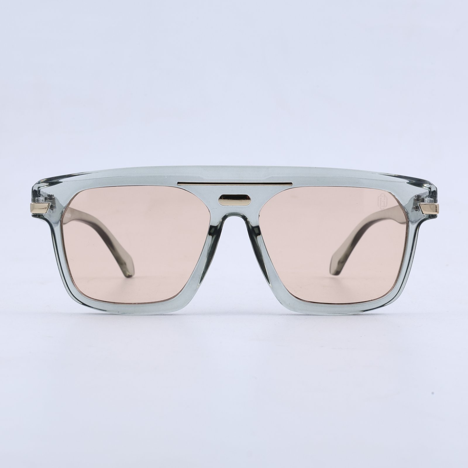 OG Crystal Mint | Transparent Oversized Sunglasses with Soft Peach Tint Lenses