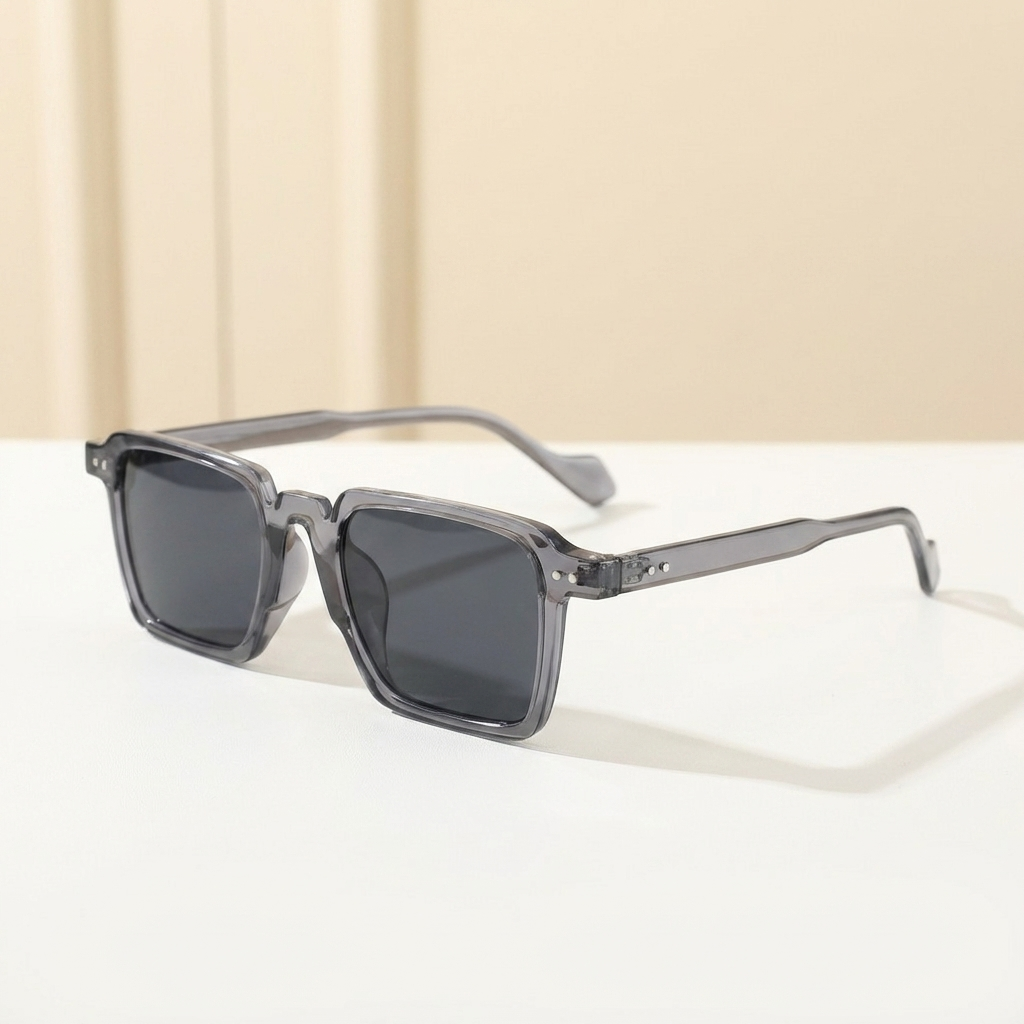 OG Crystal Noir | Classic Square Black Lens Sunglasses