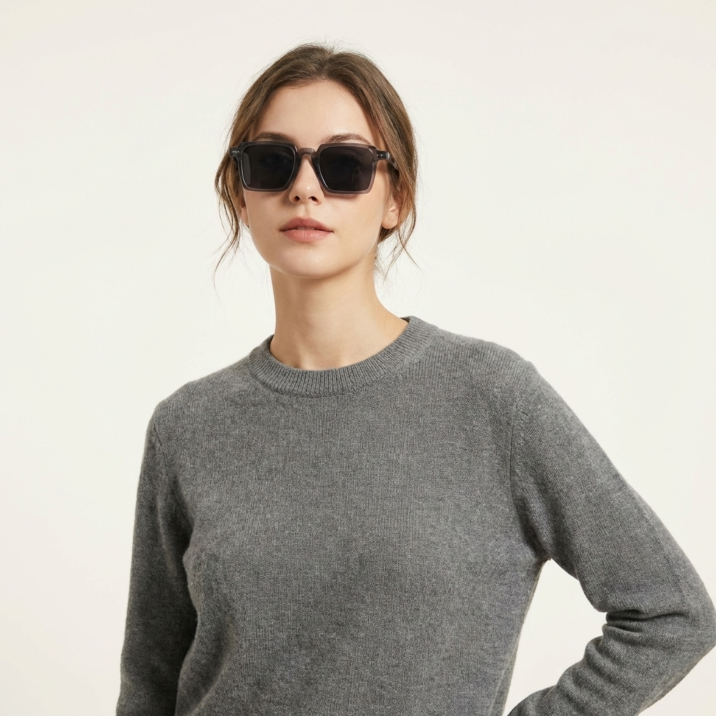 OG Crystal Noir | Classic Square Black Lens Sunglasses