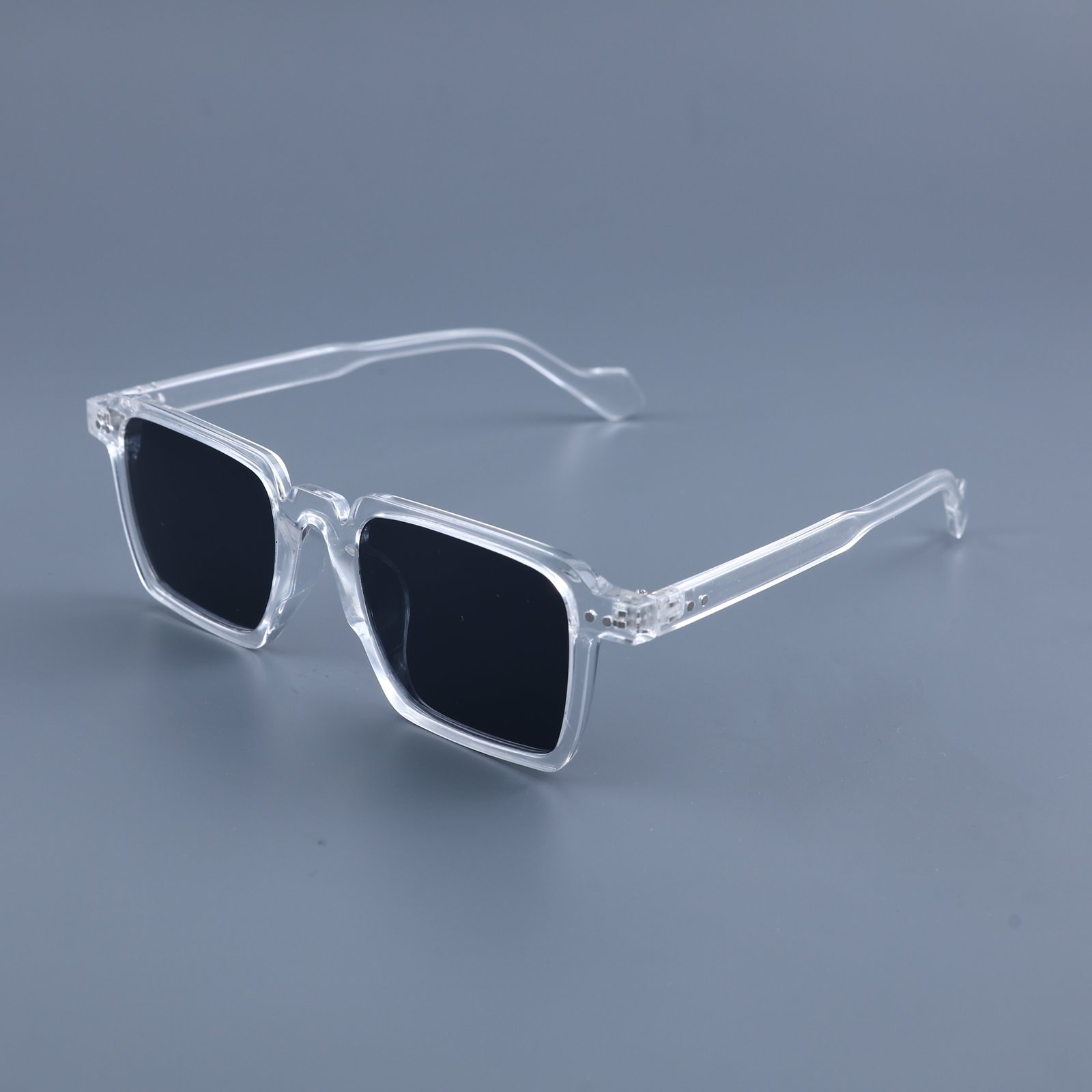 OG Crystal Noir | Classic Square Black Lens Sunglasses