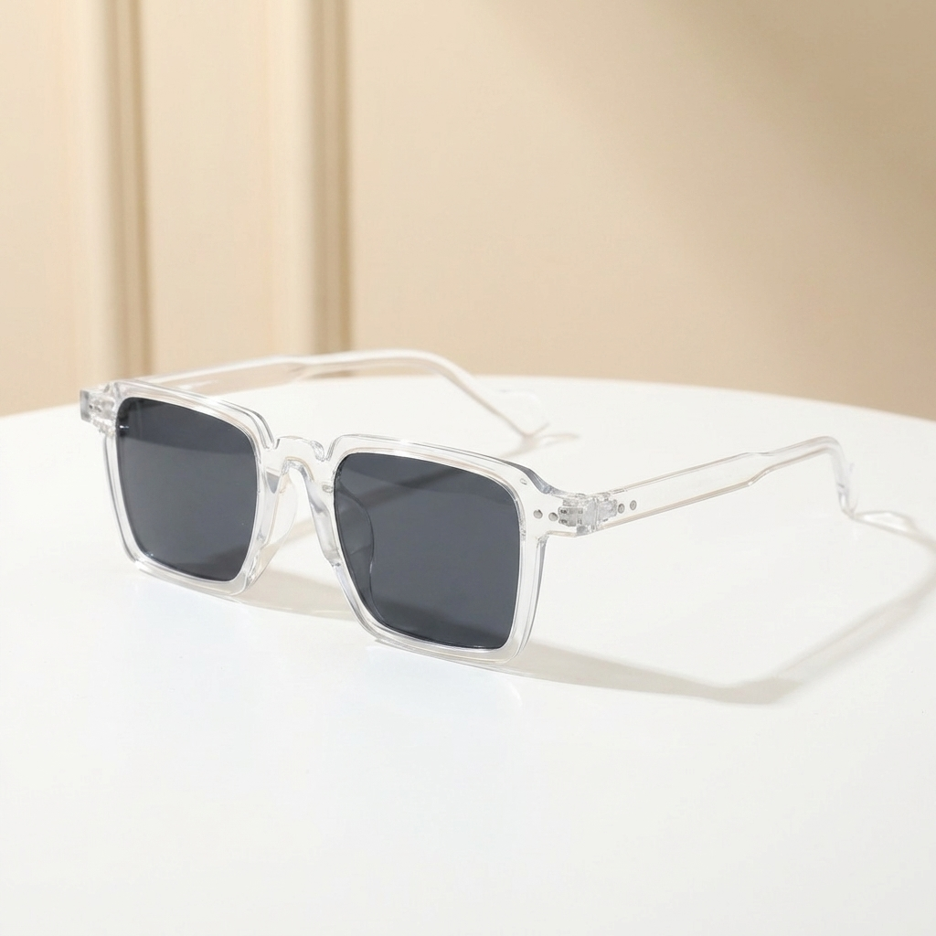 OG Crystal Noir | Classic Square Black Lens Sunglasses