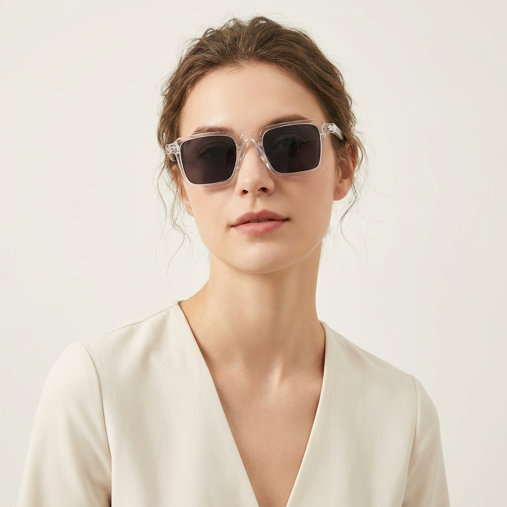 OG Crystal Noir | Classic Square Black Lens Sunglasses