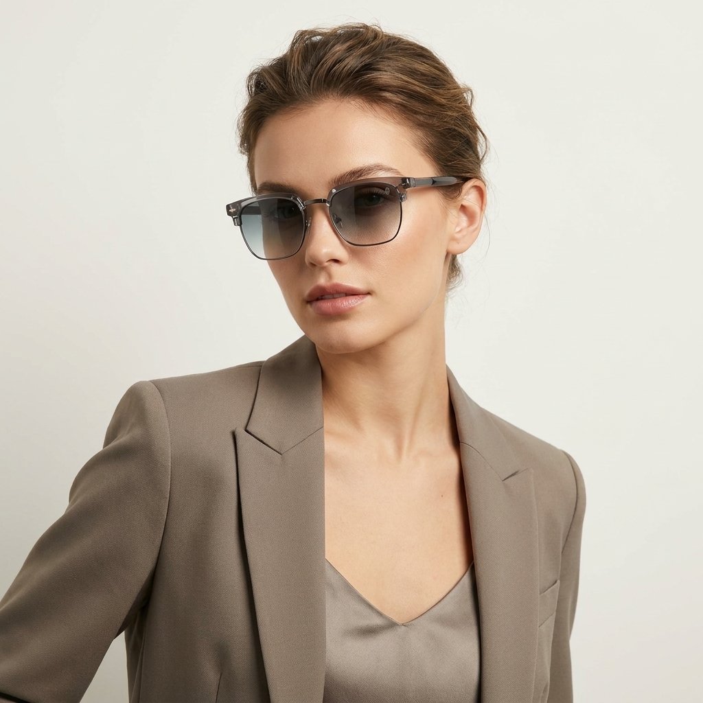 OG Crystal Phantom | Luxury Transparent Square Sunglasses with Ice Grey Gradient Lenses