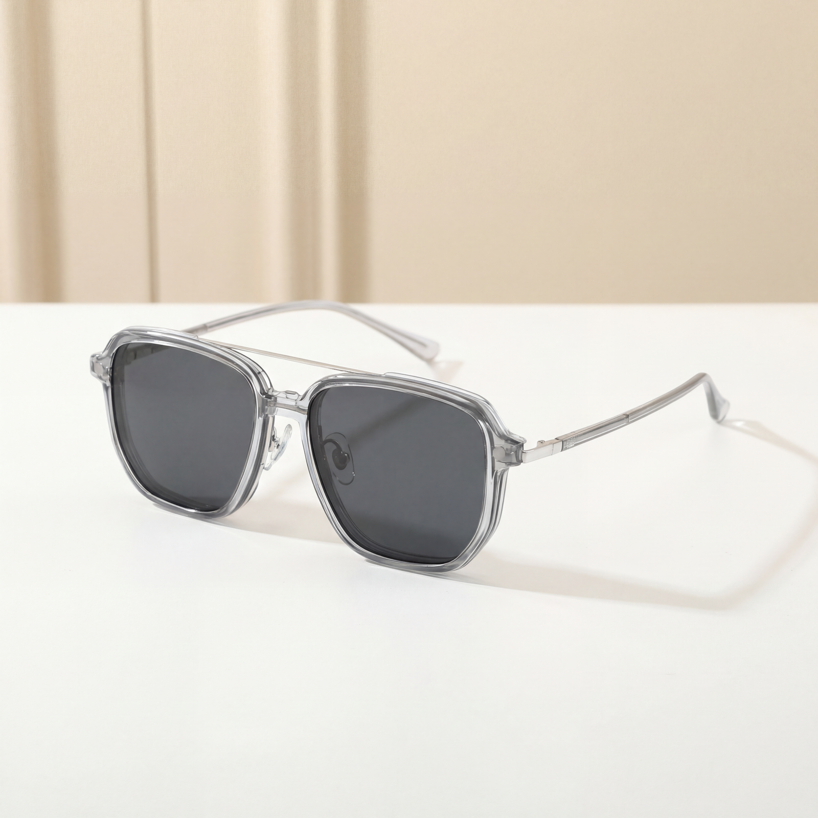 OG Crystal Pilot | Transparent Frame Square Aviator Sunglasses For Men