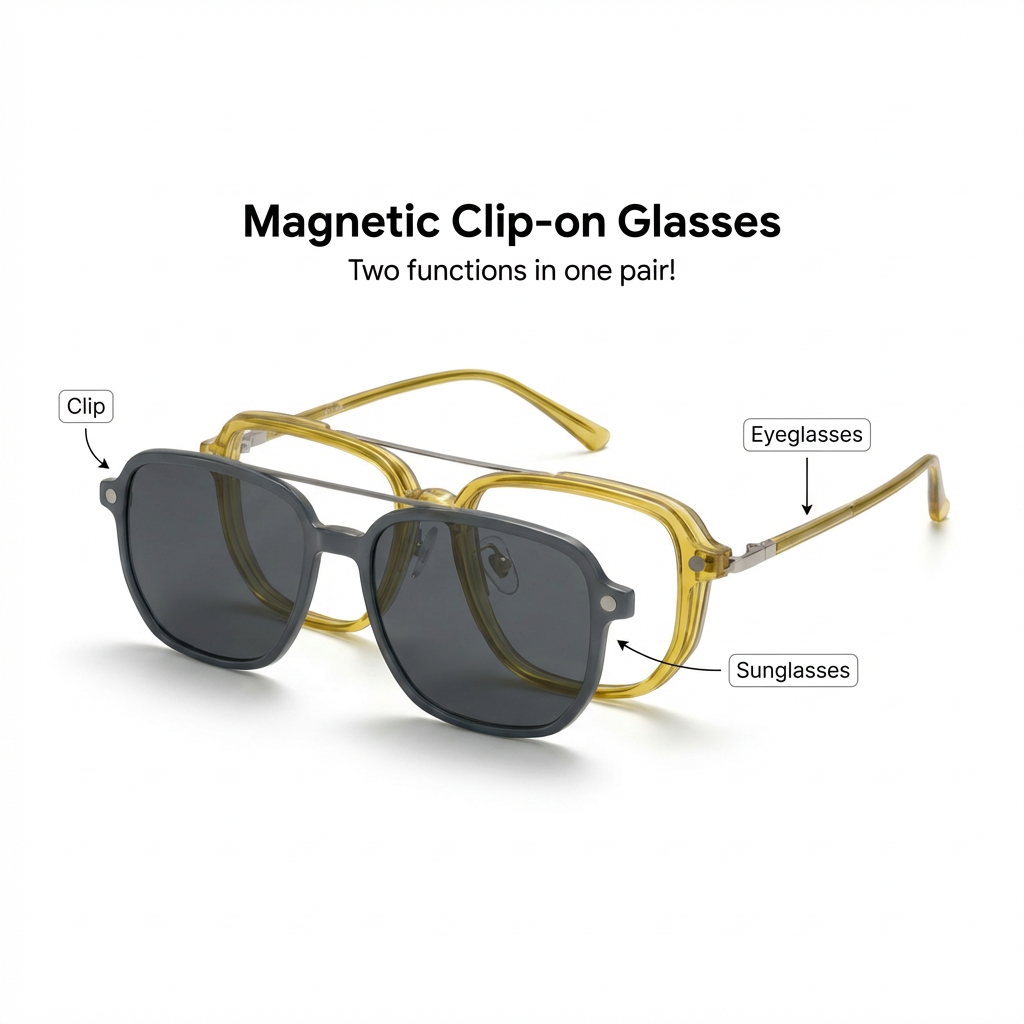 OG Crystal Pilot | Transparent Frame Square Aviator Sunglasses For Men