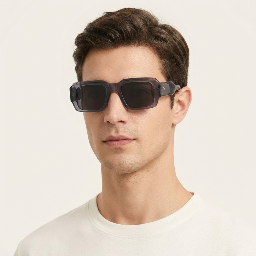 OG Crystal Shadow | Classic Square Black Lens Sunglasses