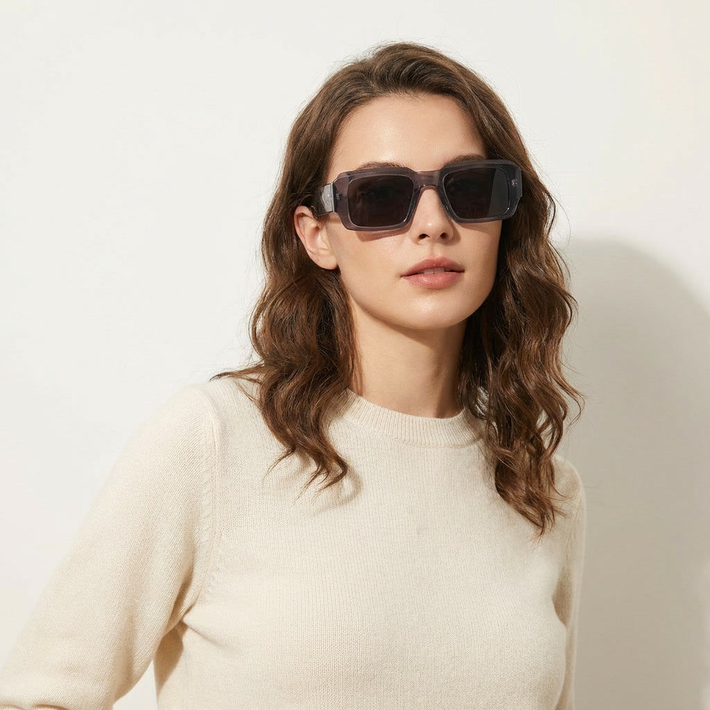 OG Crystal Shadow | Classic Square Black Lens Sunglasses